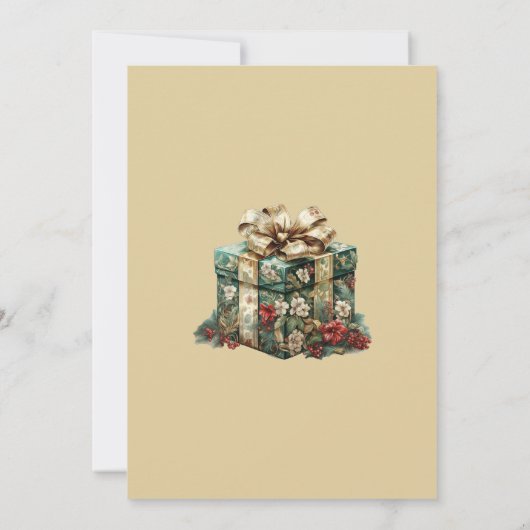 Cadeaudoos Kerstfeest Uitnodiging (Achterkant)