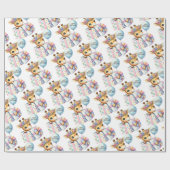 Cadeaudoos met baby giraffe surprise Happy Birthda Cadeaupapier (Vlak)