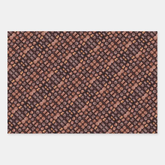 Cadeaudoos met chocolade inpakpapier vel (Voorkant 3)