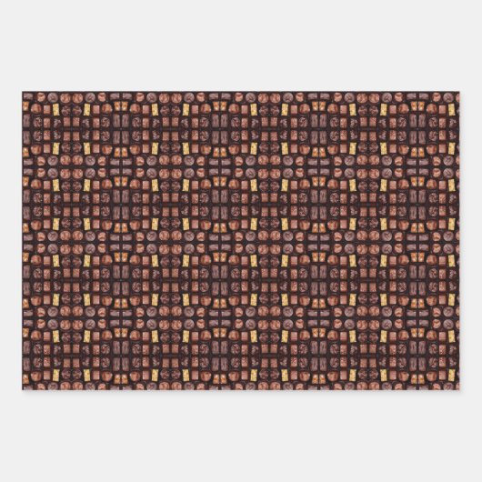 Cadeaudoos met chocolade inpakpapier vel (Voorkant 2)