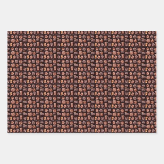 Cadeaudoos met chocolade inpakpapier vel (Voorkant)