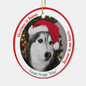 Cadeaudoos met foto van huisdier Herinnering aan h Keramisch Ornament (Links)