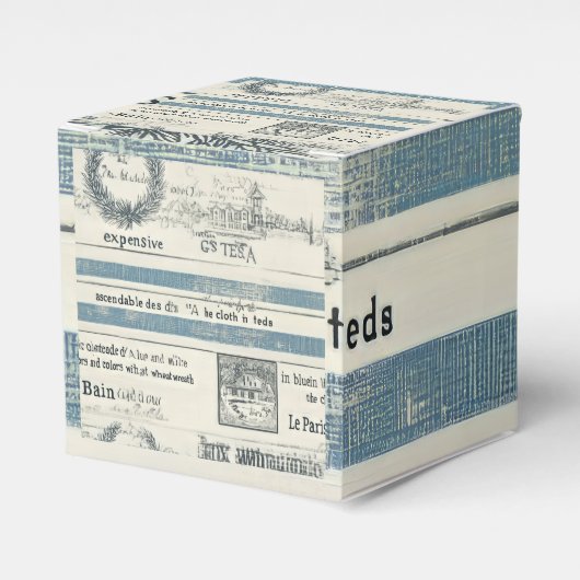 Cadeaudoos met kubus met oceaanthema bedankdoosjes (Voorkant Zijde)