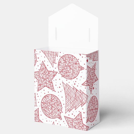 Cadeaudoos met rood en wit kerstpatroon bedankdoosjes (Geopend)