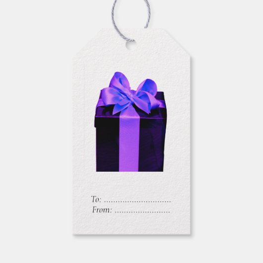 Cadeaudoos met satijnenboeg cadeaulabel (Achterkant)