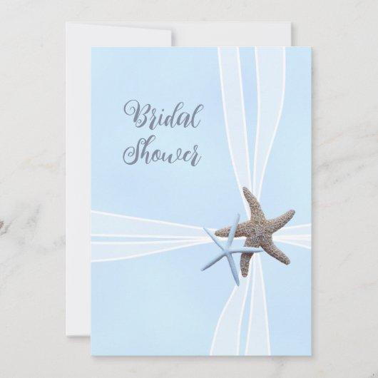 Cadeaudoos Starfish vierkante douche uitnodigingen (Voorkant)