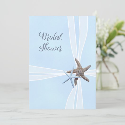 Cadeaudoos Starfish vierkante douche uitnodigingen (Staand voorkant)