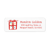 Cadeaudoosje Doodle KERST Feestelijke Retouradres Etiket (Voorkant)