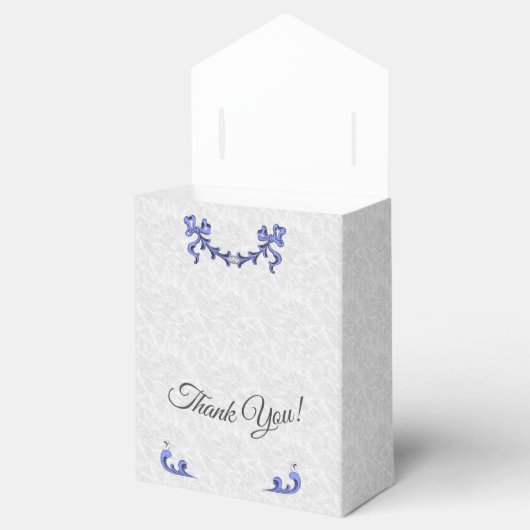 Cadeaudozen - Aanpassen - Blauw lint ontwerp Bedankdoosjes (Geopend)