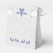 Cadeaudozen - Aanpassen - Blauw lint ontwerp Bedankdoosjes (Achterkant)