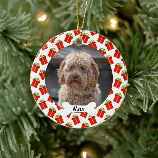 Cadeaudozen Custom Pet Puppy Dog Foto Keramisch Ornament (Boom)