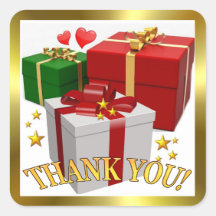 Cadeaudozen en harten Dank u Sticker