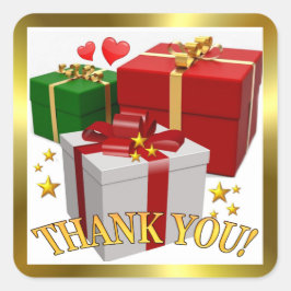 Cadeaudozen en harten Dank u Sticker