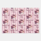 Cadeaudozen in roze & strepen inpakpapier vel (Voorkant 2)