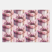 Cadeaudozen in roze & strepen inpakpapier vel (Voorkant)