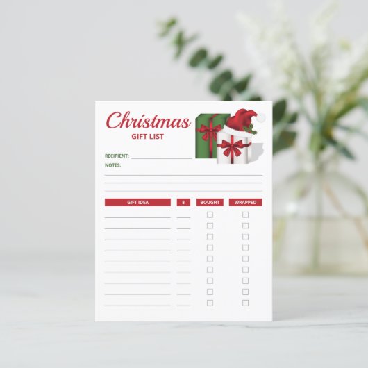 Cadeaudozen Met Een Hoed - Kerstcadeau Lijst Plann (Staand voorkant)