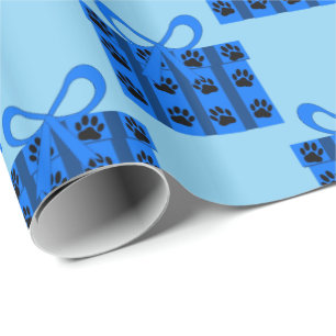 Cadeaudozen met hond Paws Baby Blue versie Cadeaupapier