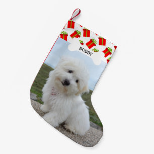 Cadeaudozen Patroon Hond Bone Pet Foto Kleine Kerstsok
