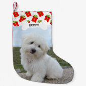 Cadeaudozen Patroon Hond Bone Pet Foto Kleine Kerstsok (Voorkant)