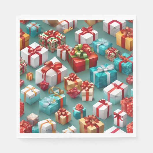 Cadeaudozen, verpakte cadeaus. servet (Voorkant)