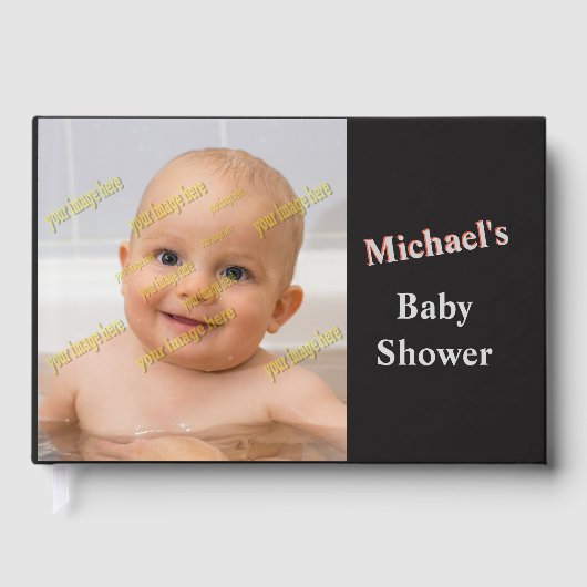 Cadeaufeestje Foto Monogram 🍼 Gefeliciteerd Gastenboek (Voorkant)