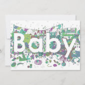 Cadeaufeestje geslacht neutrale olifant  kaart (Achterkant)