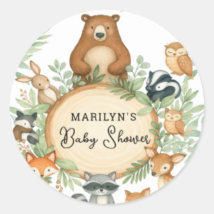 Cadeaufeestje Mooie Baby Dieren Ronde Sticker