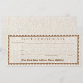 Cadeauformulier Kaart Cadeaucertificaat (Voorkant / Achterkant)