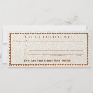 Cadeauformulier Kaart Cadeaucertificaat