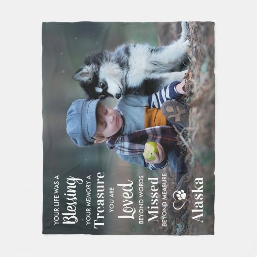 Cadeaufoto van Pet Memorial Pet Loss Sympathie Fot Fleece Deken (Voorkant)