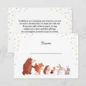 Cadeaugedicht Baby shower insert card Woodland ani Informatiekaartje (Voorkant / Achterkant)