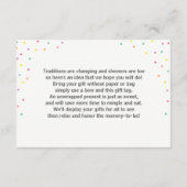 Cadeaugedicht Baby shower insert card Woodland ani Informatiekaartje (Achterkant)