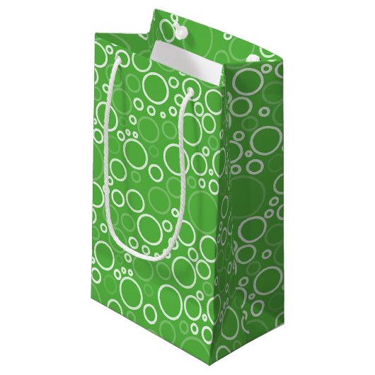 Cadeaugroene cirkels klein cadeauzakje (Voorkant Gekanteld)