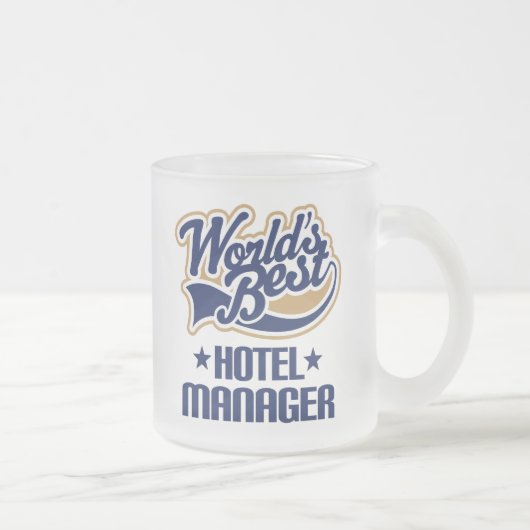 Cadeauidee voor Hotel Manager (werelden het beste) Matglas Koffiemok (Rechts)
