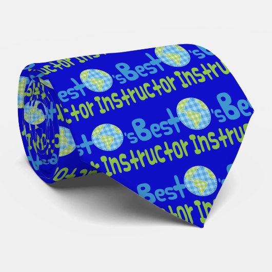 Cadeauidee voor instructeur (Beste werelden) Stropdas (Opgerold)