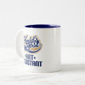 Cadeauidee voor kunstassistent (beste werelden) tweekleurige koffiemok (Voorkant links)