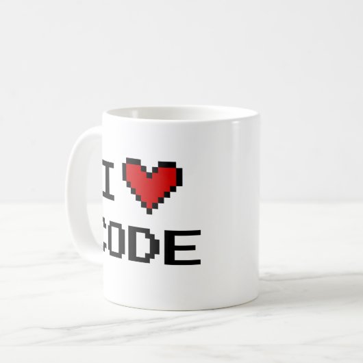 Cadeauidee voor programmeur | i hartcode koffie mo koffiemok (Voorkant links)