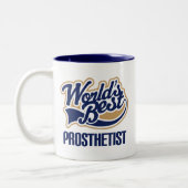 Cadeauidee voor prothesist (beste werelden) tweekleurige koffiemok (Links)