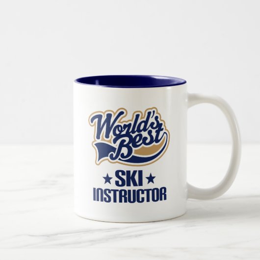 Cadeauidee voor Ski-instructeur (beste werelden) Tweekleurige Koffiemok (Rechts)