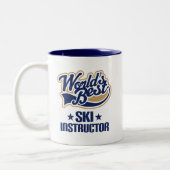 Cadeauidee voor Ski-instructeur (beste werelden) Tweekleurige Koffiemok (Links)