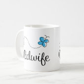 Cadeauidee voor verloskundige (vlinder) koffiemok (Voorkant links)