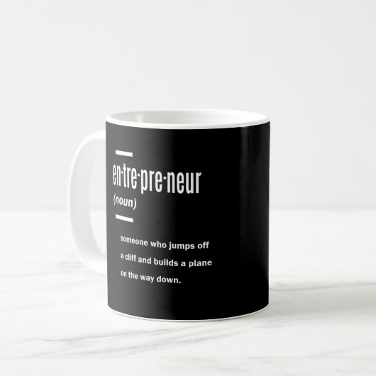 Cadeauideeën voor definitie van ondernemer koffiemok (Voorkant links)