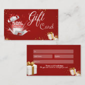 Cadeaukaart 50% korting Kerstmis 2023 Visitekaartje (Voorkant / Achterkant)