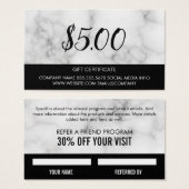 Cadeaukaart Marmer Visitekaartje (Voorkant /achterkant)