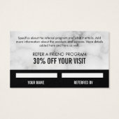 Cadeaukaart Marmer Visitekaartje (Achterkant)