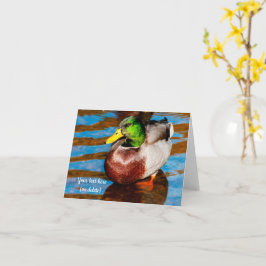 Cadeaukaart met cute kleine wilde eend kaart