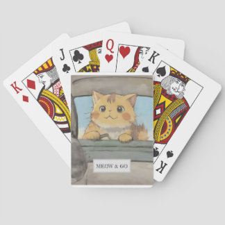 Cadeaukaart met Mops Oranje Kat Miauw en Ga Kartsp Pokerkaarten