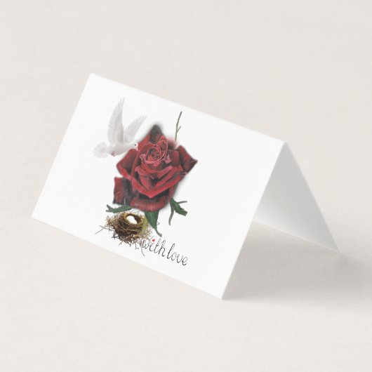 Cadeaukaart Red Rose Dove Love Kaart (Voorkant)