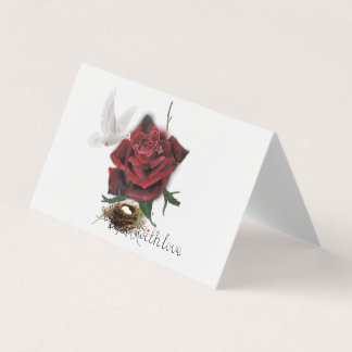 Cadeaukaart Red Rose Dove Love Kaart
