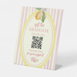 Cadeaukaart voor de afgestudeerde QR-code aangepas Reclamebord Met Voetstuk